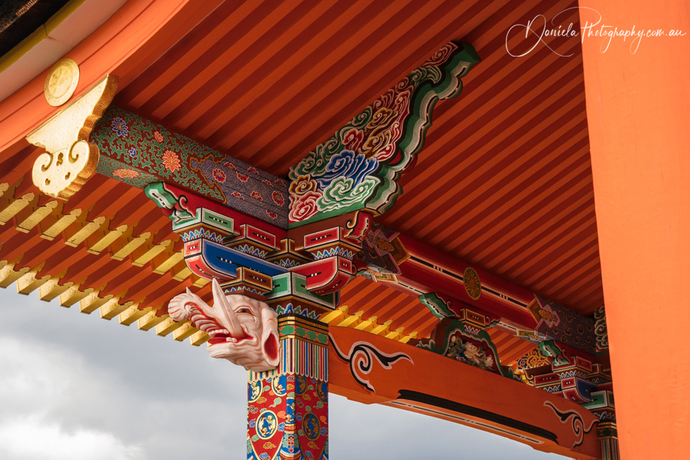 Kiyomizu dera Buddhist Temple Architectural eaves and column detail